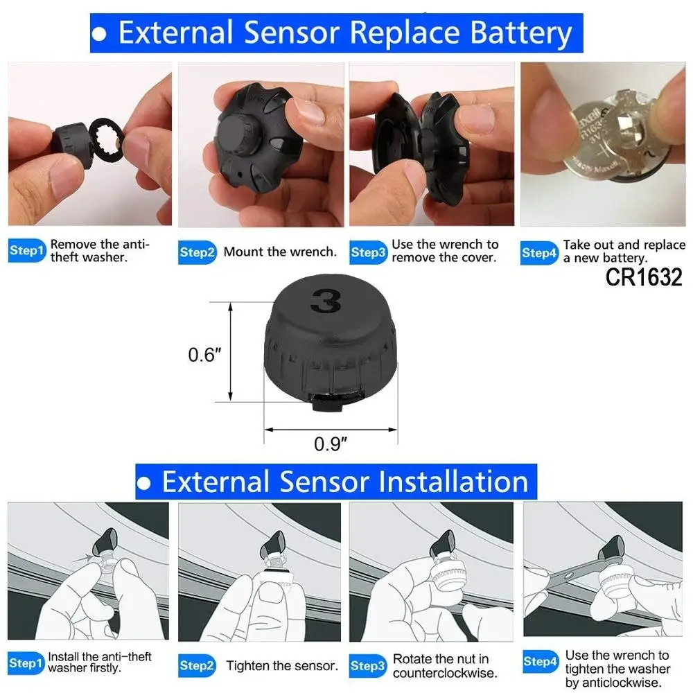 RV TPMS система контроля давления в шинах беспроводной 6 противоугонных датчиков для RV грузовик автобус прицеп в режиме реального времени монитор давления в шинах