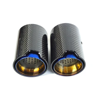 

2Pcs Outlet 93mm(3.5") M Performance Glossy Black Carbon Blue Exhaust Tips For BMW F87 M2 F80 M3 F82 F83 M4 Glossy Exhaust Tip
