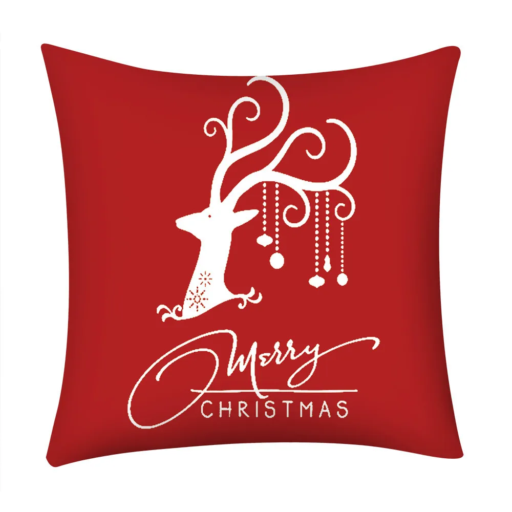 L5 Рождественская наволочка для подушки 45*45 красная с рождественским принтом полиэфирная декоративная наволочка для дивана декоративная наволочка для подушки - Цвет: F