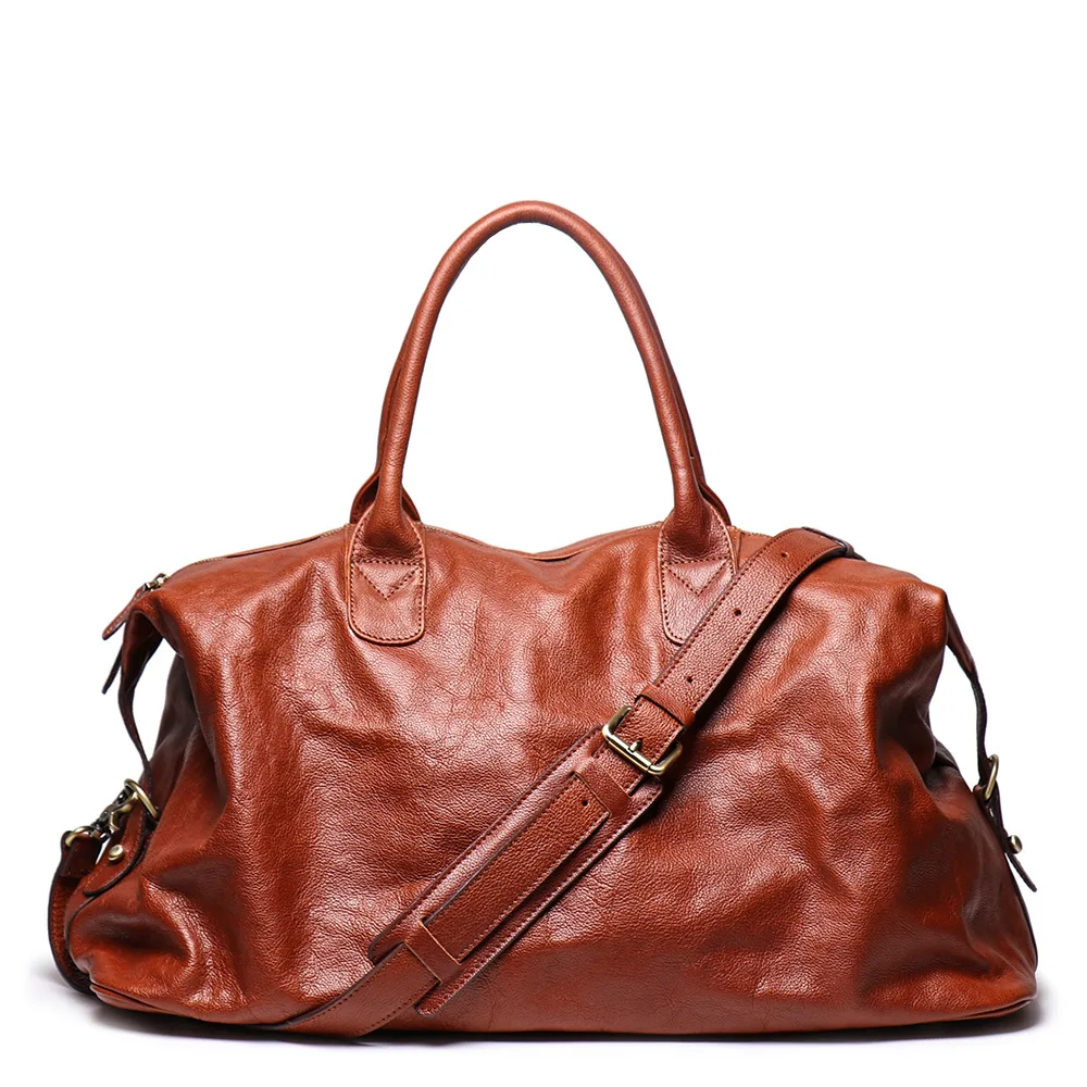color same as pictur Genuine leather Multi-function Bag Folding Travel Bags Waterproof Bag Large Capacity Hand Luggage Business Trip Traveling Bags - Цвет: color same as pictur