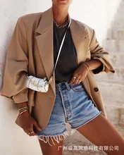 Costume kaki à revers pour femmes, nouvelle collection 2021