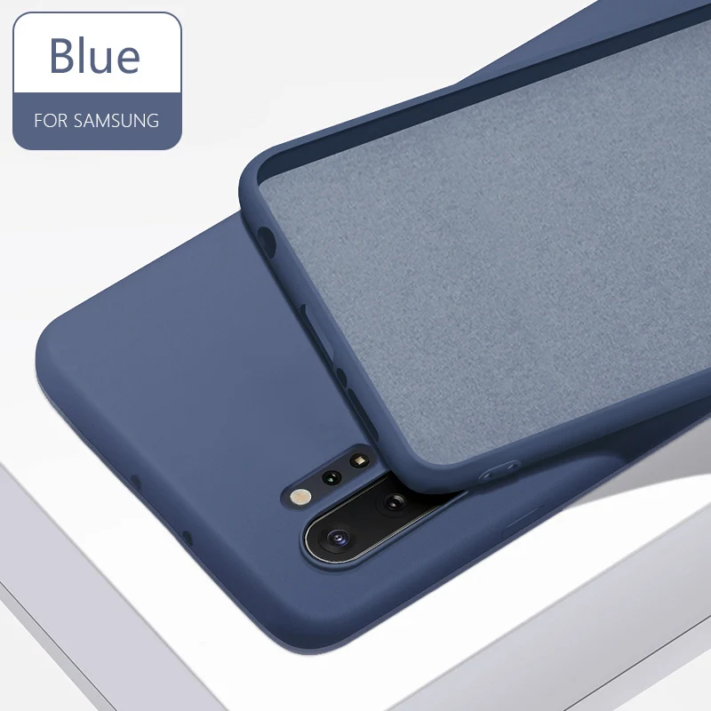 blue Жидкий силиконовый чехол для samsung galaxy a50 a70 a30 a40 s8 s9 s10e plus s7 m30s a20 a10 note 9 8 a7 a9 m10 чехол coque - Цвет: blue