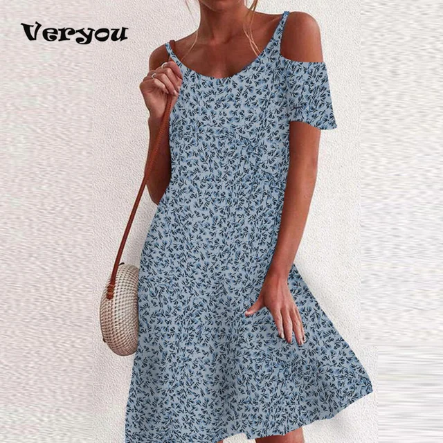 2021 Woman Summer Dress Sundress Boho Print Dresses For Women Beach Dress Casual Short Sleeve Office Lady Party Vestidos 4