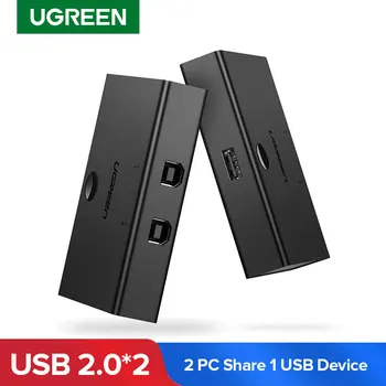 

Ugreen Peripheral Switcher USB2.0 Sharing Switch Adapter Box Shared Printer USB Devices for Scanner Printer Flash Drive KVM HDMI