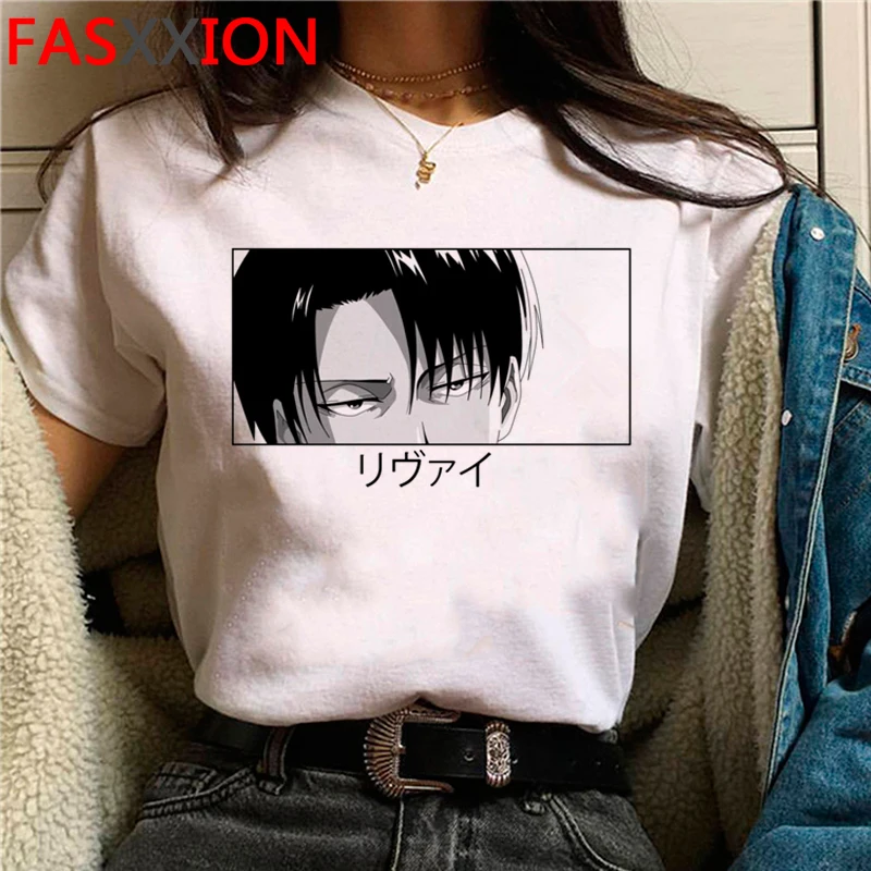 Buena Compra Camiseta de Anime japonés Attack on Titan para mujer, Tops Kawaii de verano, playeras estampadas de dibujos animados Shingeki No Kyojin, ropa Unisex X6MNeylB8Kx