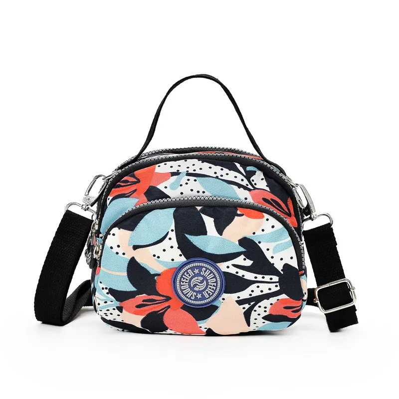 

2019 New Style Nylon Printed Multi-Compartment Single-shoulder Bag for Women Versatile Oblique Small Cloth Bag Casual Travel Han
