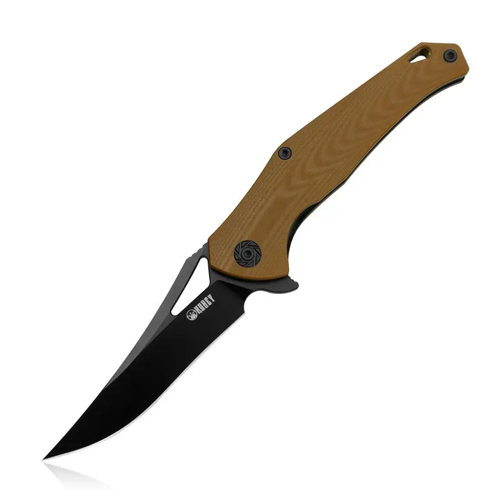 Khaki KUBEY KU150 складной нож D2 лезвие G10 ручка мяч Охота Кемпинг выживания каждый день носить карманный нож инструмент - Цвет: Khaki