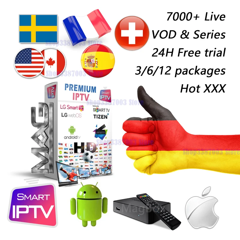 

Germany Sweden iptv subscription 7500 HD live Europe France Norway iptv Canada french USA m3u hot xxx smart android 9.0 tv box