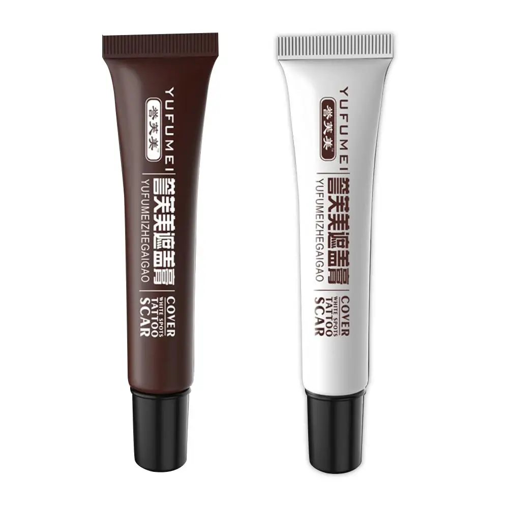 

2pcs Tattoo Cover Up Birthmark Waterproof Concealer Skin Scar Spot Hide Makeup Concealer Body Cream Tattoo Supply White brown