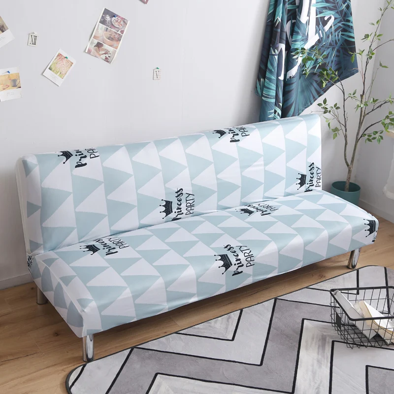 Геометрический складной диван-кровать, чехлы для дивана, спандекс, растягивающийся двойной чехол для сидения, чехлы для гостиной, геометрический принт - Цвет: color 12
