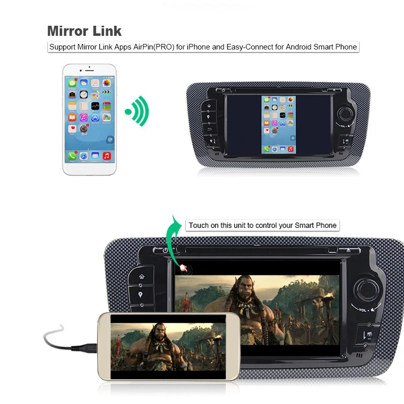 Sale Android 9.0 2 Din Car DVD Radio GPS Navigation Multimedia Player for SEAT IBIZA 6J 2009 - 2013 7