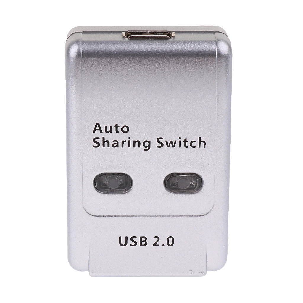 2 Ports Auto Printer Sharing Switch Hub Box ABS High Speed Support Window 7