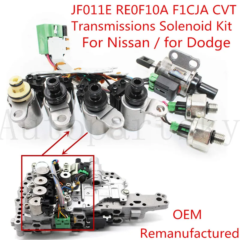 Acouto CVT Transmission Solenoid Kit JF011E RE0F10A F1CJA for Nissan Altima for Rogue for Sentra 9pcs CVT Valve Body Transmission Soelnoid Kit Remanufactured 