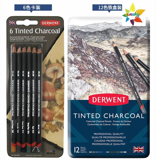 Derwent : Tinted Charcoal Pencil : Set of 6