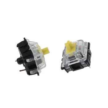 

10Pcs Mechanical Keyboard Gateron MX 3 Pin Yellow Switch Transparent Case Keyboard Switch