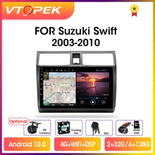 Vtopek 10.1" 4G+WiFi DSP 2din Android 10.0 Car Radio Multimidia Video Player GPS Navigation For Suzuki Swift 2003 2010 Head Unit