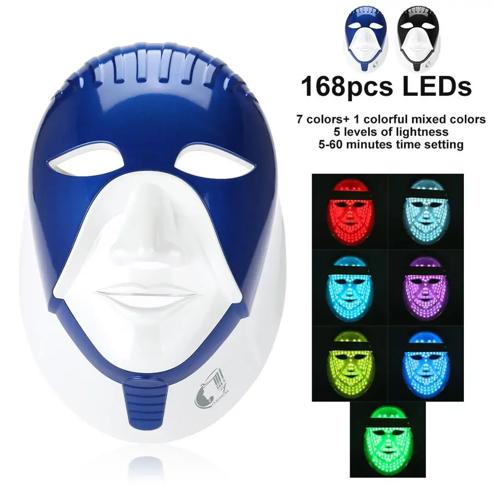 

7Colors Photon Led Light Facial Mask Machine Acne Removal Face Whitening Skin Rejuvenation Light Therapy Pore Cleaner Beauty New