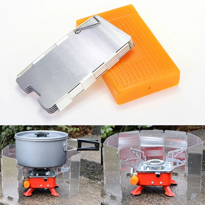 Portable 8 Plates Wind Deflectors Foldable Outdoor Picnic BBQ Camping