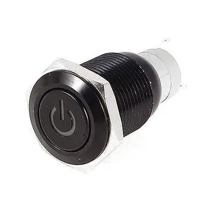 

12V Green Angel Eye LED Latching 16mm Self-lock Push button Switch SPDT