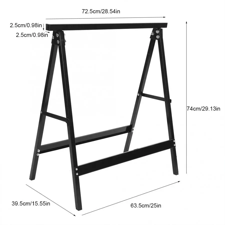 Details about   Wooden Folding Sawhorses Foldable Saw Stand Trestle 2 Pieces Wood Tool