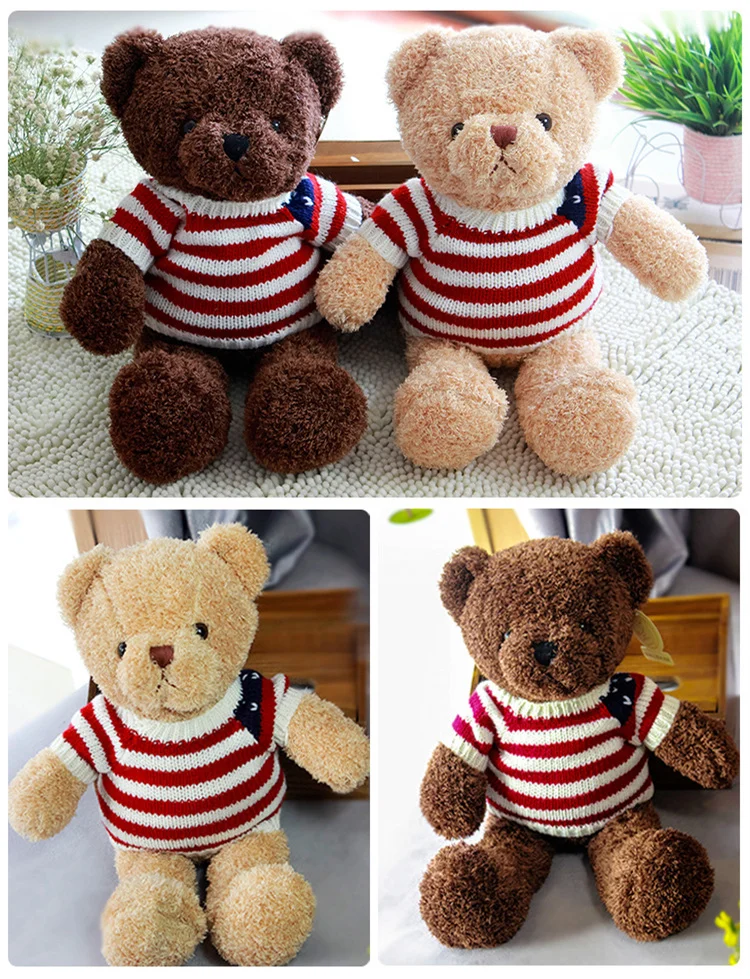 New Hot High Quality Teddy Bear With Scarf Stuffed Animals Bear Plush Toys Doll Pillow Kids Lovers Birthday Gift for Valentine's Day (1)