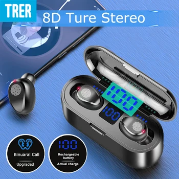 

TWS Wireless Earphones Bluetooth 5.0 Touch Control auriculares Blue LED Display Earpiece with Mic Stereo fone de ouvido Receiver