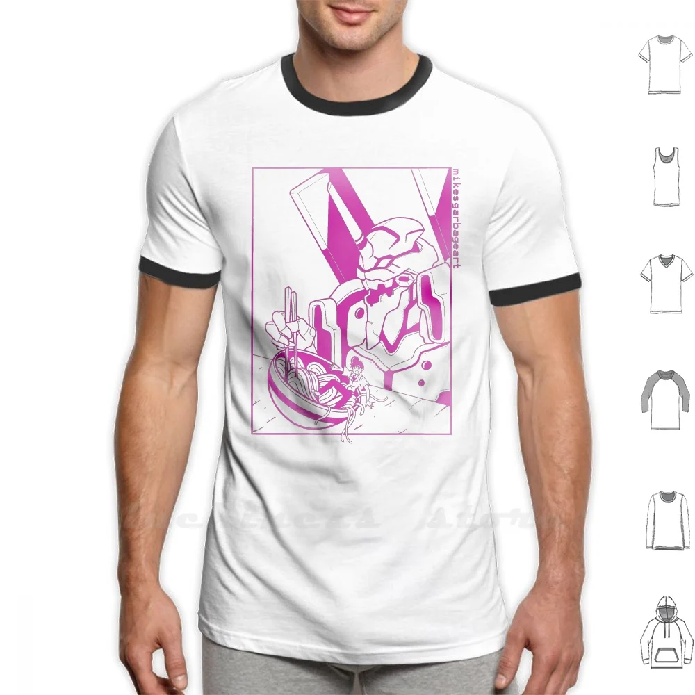Получите в Ramen Shinji футболка хлопок 6Xl Аска Лэнгли сорью (Evangelion 90S аниме Ikari ЕВА