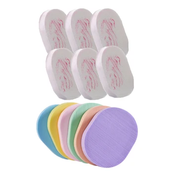 

Fibre Sponge Cosmetic Puff Facial Cleansing Massage Tool Wash Flutter Make Up Tool Cleansing Face Puff Natural 6Pcs/Set