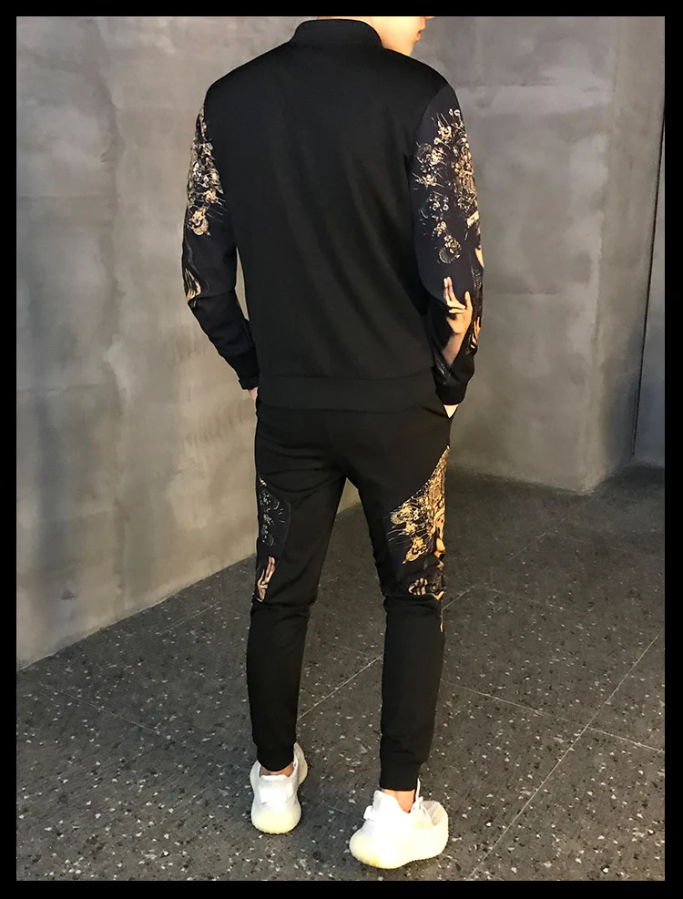 Спортивный костюм мужской Азиатский размер Moda Hombre мужской комплект осенний мужской спортивный комплект из 2 предметов спортивный костюм куртка+ штаны