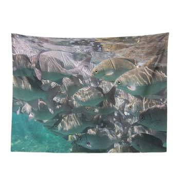 

Fresh Natural Tapestry Blue Ocean Sea Turtle Whale Coral Interesting Wall Tapestry Bedroom Decoration Polyester Large Yoga Mat
