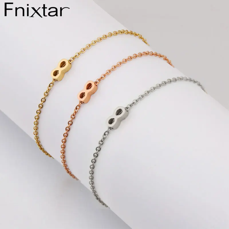 Fnixtar 20Pcs Infinity Symbol Bracelets With Extend Chain Mirror Polish Stainless Steel Foot Anklet Leg Jewelry | Украшения и