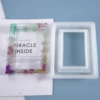 

DIY crystal epoxy mold Photo Frame Rectangular Silicone Mold Pendulum Table Decoration Photo Frame Handmade Making Home Ornament
