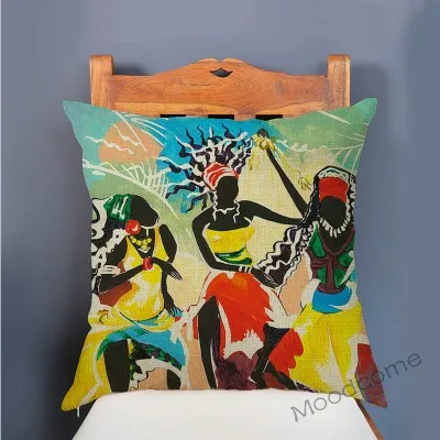 Абстрактный импрессиоизм Африка Танцующая жизнь Стиль домашний декоративный автомобиль Бросок Подушка Матисса стиль африканский праздник диван подушка - Цвет: T86-8