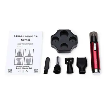 

Kemei KM-6620 Precision Ear Eyebrow Nose Trimmer Multifunction Electric Hair Trimmer 4 In 1 Electric Shaver Face Care Hair Trim