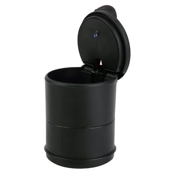 

Car Ashtray Creative Plastic ABS Black Ashtray for Automobile Portable Auto LED Light Cigarette Ash Ashtray Car Accessories