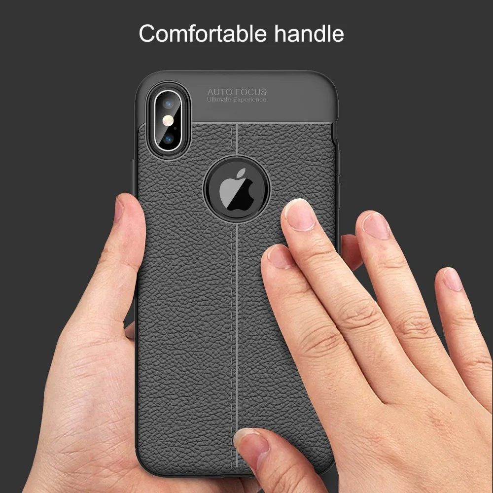 Чехол с автофокусом для iPhone X XR, деловые кожаные Силиконовые мягкие чехлы из ТПУ для iPhone XS MAX 7 8 Plus, Комфортные чехлы
