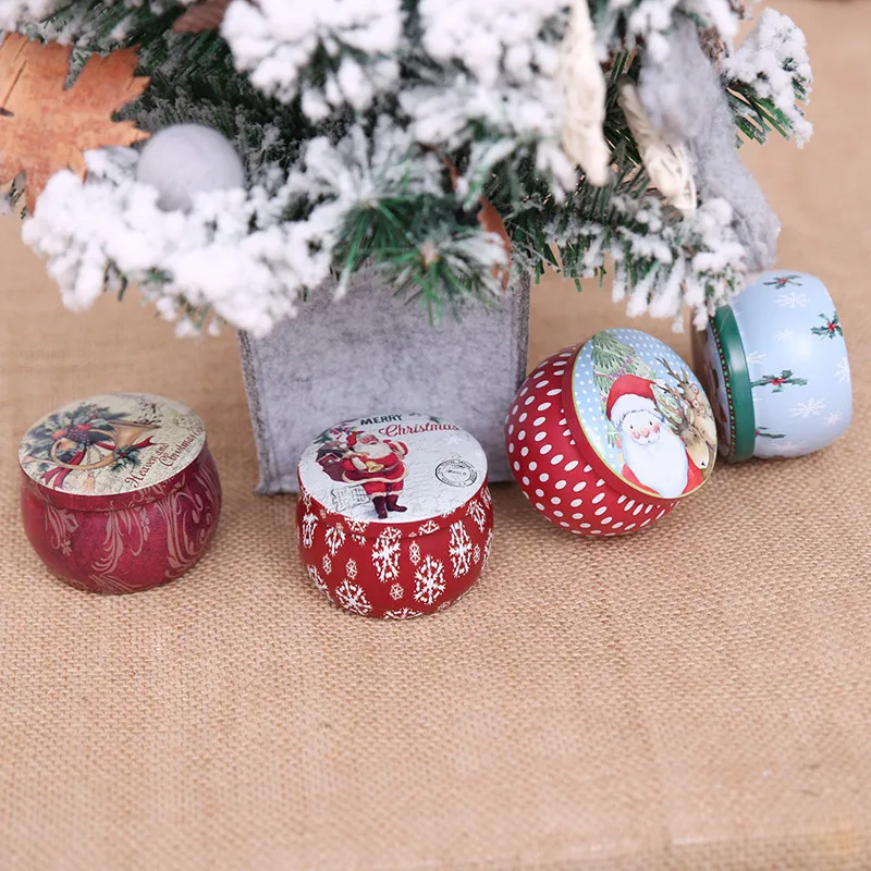 

New Year 2020 Cartoon Candy Dragee Box Iron Storage Cans Cookies Packaging Boxes Christmas Decorations for Home Gift for Kids