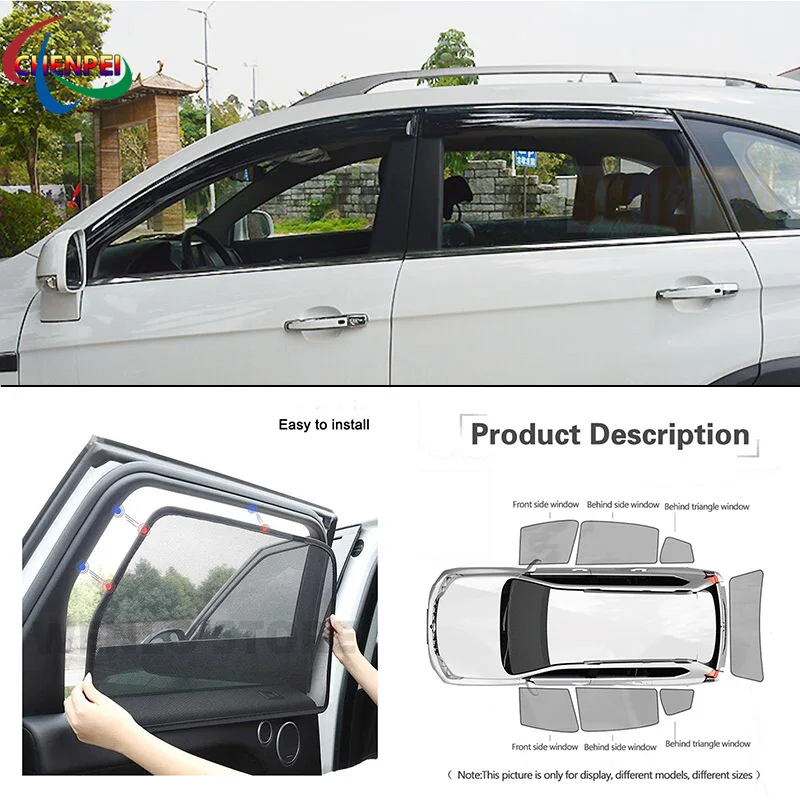 For Chevrolet Captiva 2013 Car Full Side Windows Magnetic Sun Shade UV Protection Ray Blocking Mesh Visor Accessories | Автомобили и