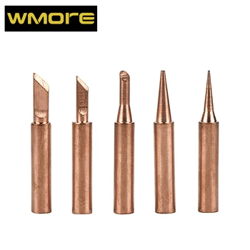 

WMORE soldering iron tips 5pcs/set 900M-T pure copper Lead-free soldering tip suit for 908S 908 welding solder station iron tip