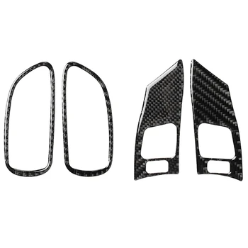 

Carbon Fiber Style Front Door Handle Bowl Cover for Lexus IS300 IS250 2006-2012 & Steering Wheel Button Frame B Style