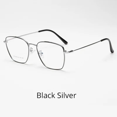 Black Silver Ralferty, полностью металлические очки, оправа для женщин, Золотые очки для глаз, для мужчин, близорукость, оптические оправы для очков, monturas de lentes mujer Y1132 - Цвет оправы: Black Silver