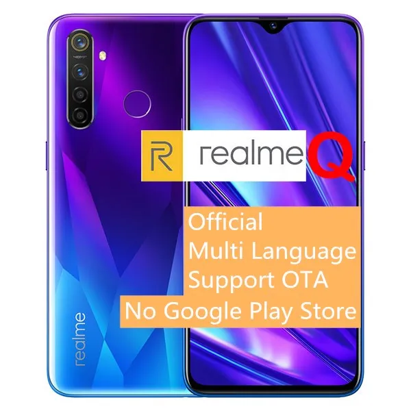 realme Q смартфон 6," FHD+ Snapdragon 712, четыре ядра, 48мп, камера VOOC 3,0, 20 Вт, быстрое зарядное устройство, 4 Гб ram, 64 ГБ, телефон - Цвет: Free Case Blue phone