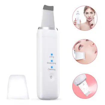 

Facial Skin Scrubber Spatula Ultrasonic Vacuum Blackhead Remover Pore Cleaner Acne Fine Lines Whitening Lifting Exfoliation Tool