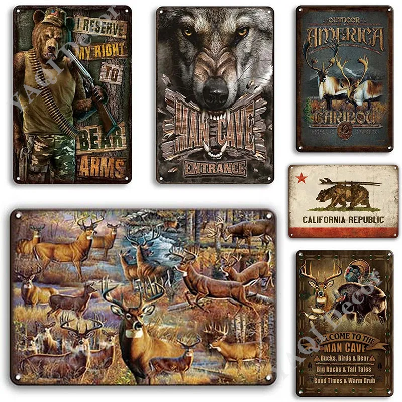Man Cave Signs Vintage Metal Sign Plaque Metal Vintage Retro Tin Sign Wall Decor for Bar Pub Club Garage Iron Painting