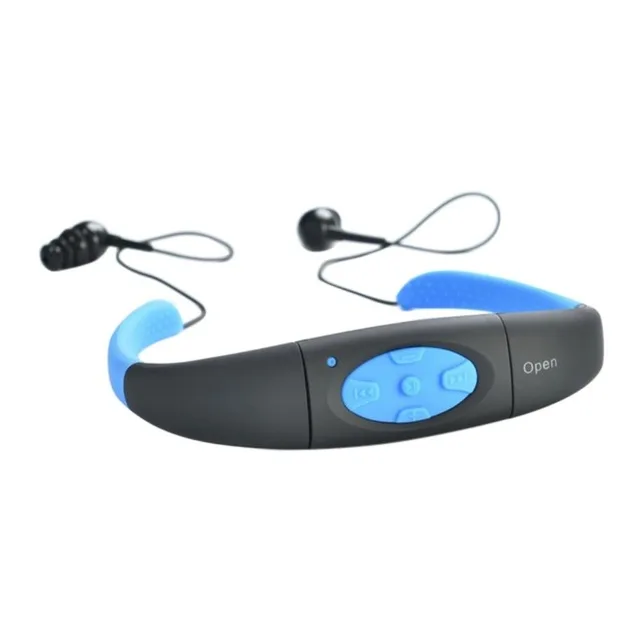 black blue Водонепроницаемый MP3 плеер для плавания IPX8 подводный 10 футов Дайвинг 4 ГБ/8 Гб Память музыкальный плеер для наушники для плавания с fm-радио - Цвет: black blue