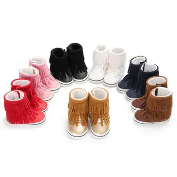 

Newborn Baby Fringe Tassel Boots Baby Infant Boy Girl Soft Leather Winter Shoes