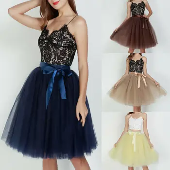 

2020 Summer Women Tulle Skirt Layers High Waist Midi Skirts Thin A Line Mesh Loose Long Skirts Gown Fashion Girls Clothing