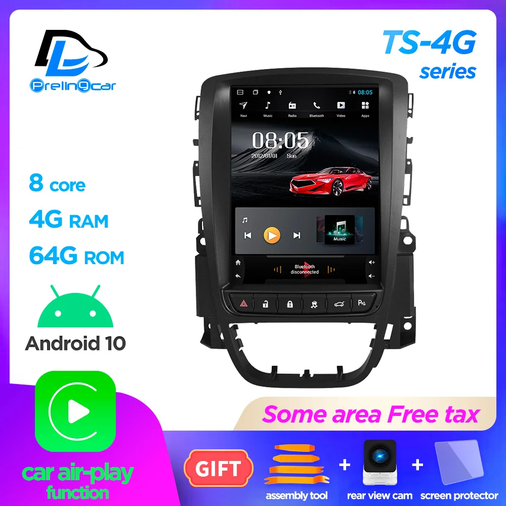 Автомагнитола Android 10 стереоприемник вертикальный экран для Opel Astra J 2009-2017