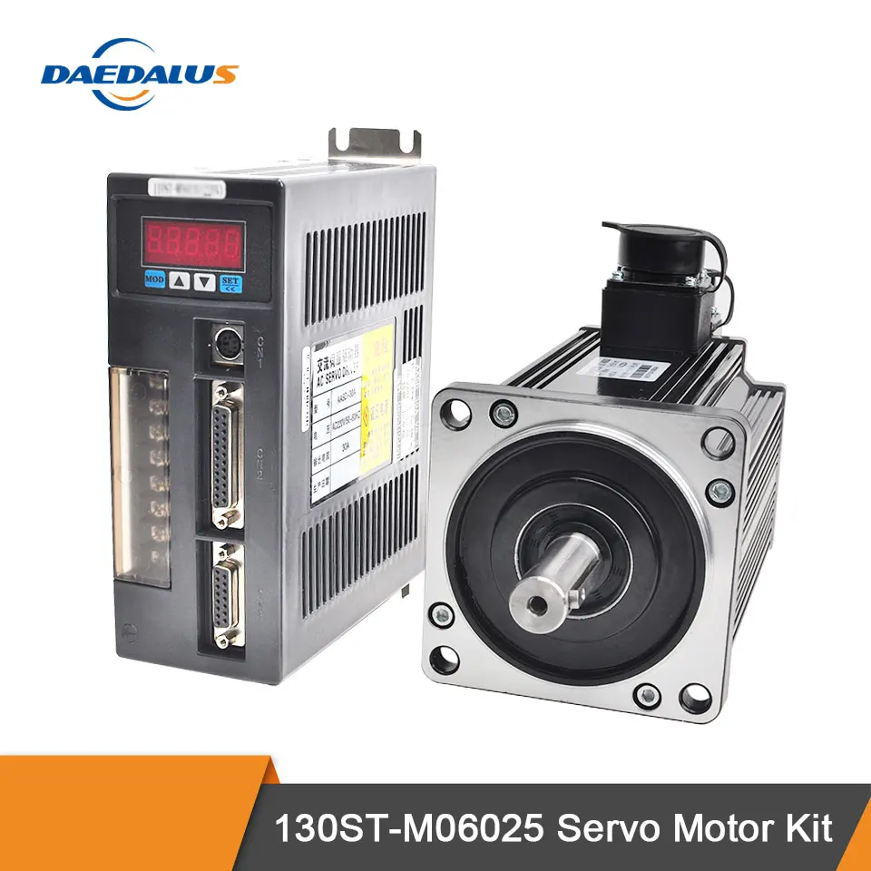 1.5KW 220 В AC сервопривод двигатель 130ST-M06025 однофазный 2500 об./мин. 6N. m ЧПУ мотор соответствует привод с 3 м кодер кабель
