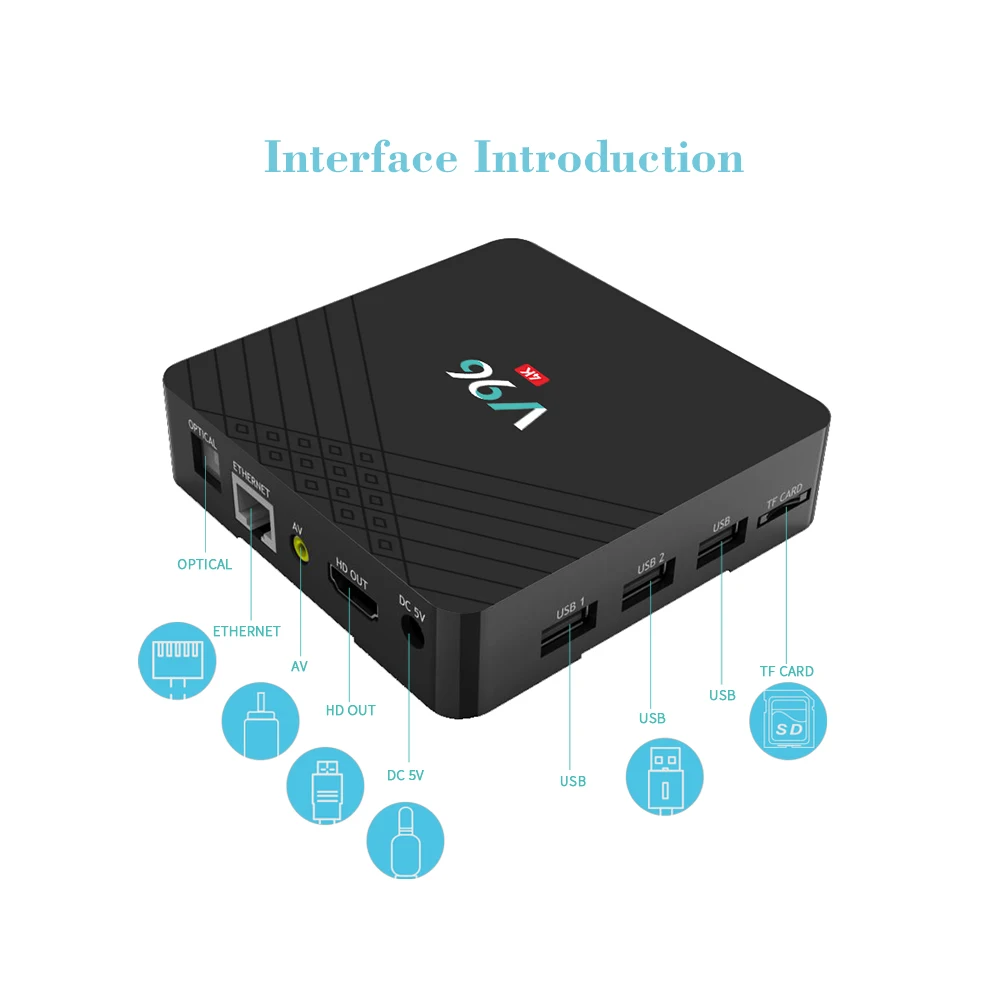 ТВ приставка Vmade Android 9 0 OS V96 H6 Allwinner 4K Smart TV Box 2 4G Wi Fi ГБ 16 медиа проигрыватель Google